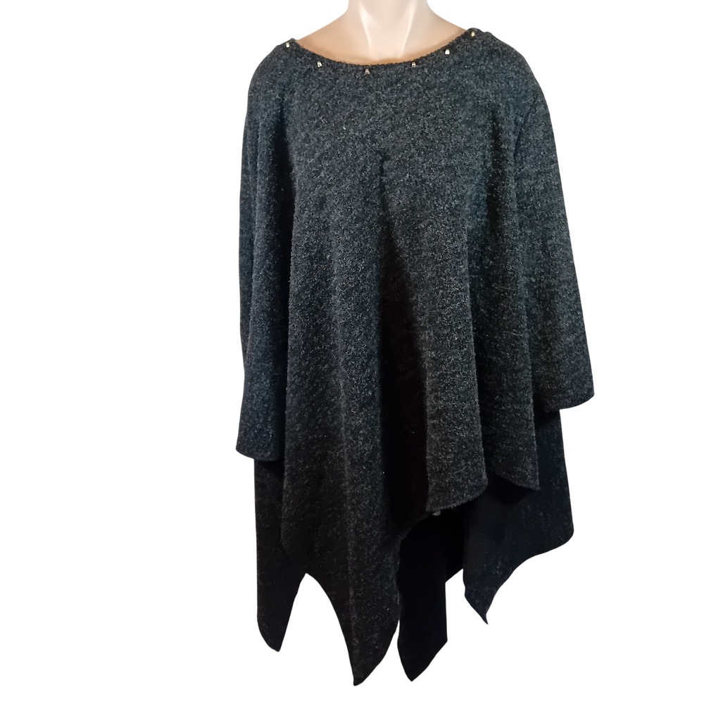 Women‎ Grande Madame Poncho Handkerchief Boucle Sweater Business Casual One Size